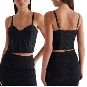 Express Black Lace Bustier